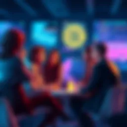 A group of people engaged in a discussion about cryptocurrency, highlighting caution and security measures.