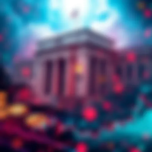 Visual representation of key crypto events: Federal Reserve meeting, jobless claims, and Supreme Court ruling, with graphs and charts showing market trends.