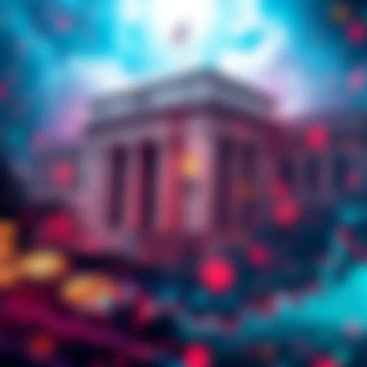 Visual representation of key crypto events: Federal Reserve meeting, jobless claims, and Supreme Court ruling, with graphs and charts showing market trends.