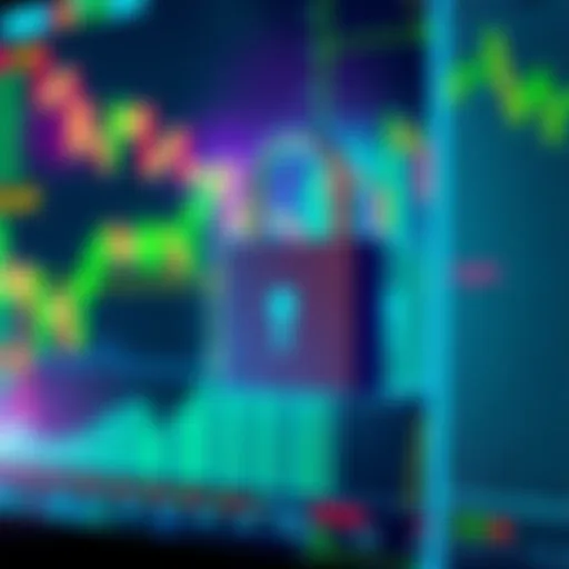 A digital padlock over a cryptocurrency exchange screen, symbolizing the debate about security in 2026.