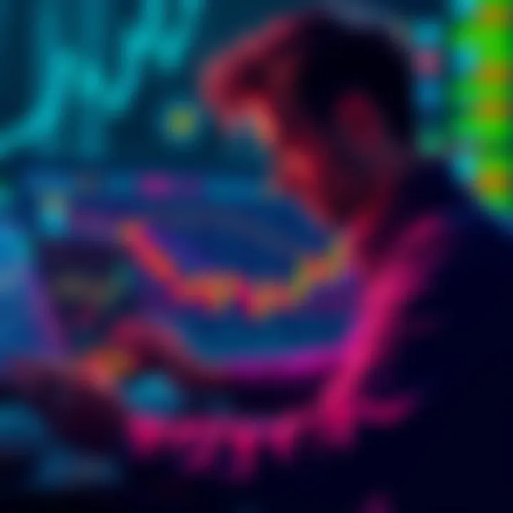 A person analyzing crypto charts and market trends while planning their exit strategy