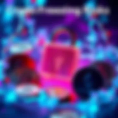 Graphic showing a blockchain with a lock symbol, illustrating the freezing of cryptocurrency assets, surrounded by various coins including BNB and Ethereum, representing the concern over digital ownership.