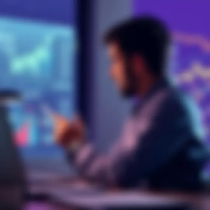 A person searching through options for affordable CPAs specializing in cryptocurrency and tax filings, with financial documents and a laptop in view.