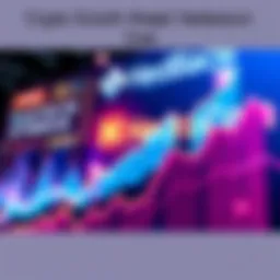 A visual representation of a rising cryptocurrency graph with Hederacon branding in the background, symbolizing upcoming opportunities.