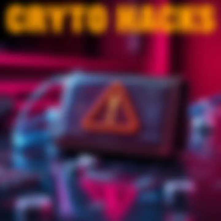 A digital wallet with a warning sign, symbolizing cryptocurrency losses from hacks in April 2026.