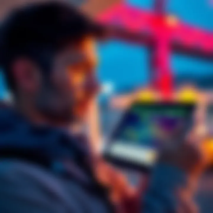 A father from Malta holding a tablet with a crypto platform on the screen, symbolizing support for WWOX Syndrome awareness.