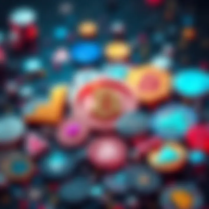 A collage of symbols representing various under $1B crypto projects like Geodnet and PEAQ, highlighting innovation in GPS and gaming.