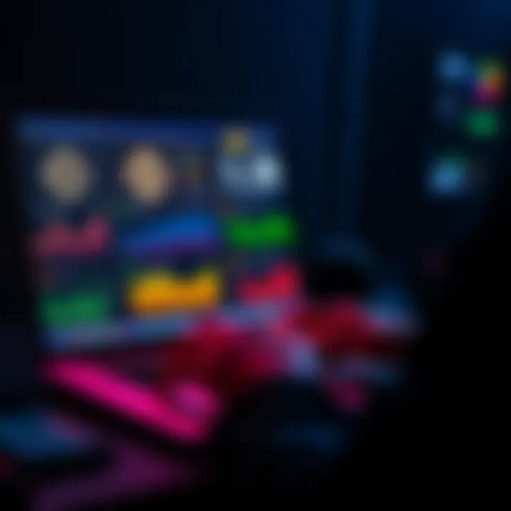 A person reviewing various crypto earning platforms on a laptop with financial charts and graphs on the screen