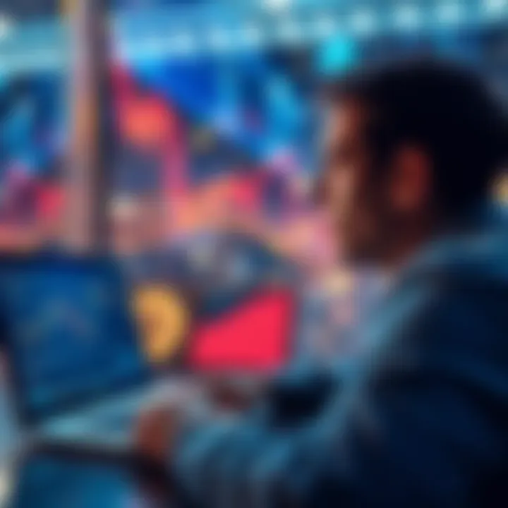Person contemplating crypto investment A person looking thoughtfully at a laptop screen showing cryptocurrency charts and stock market data, reflecting on investment decisions.