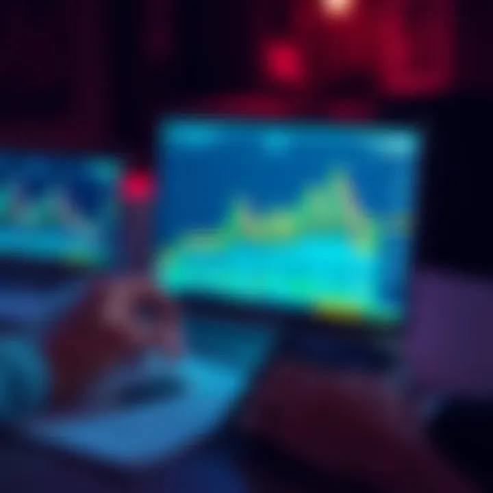 Crypto Investment Guide A person analyzing a graph of cryptocurrency prices on a laptop with a calculator and notes beside them, emphasizing smart investment decisions.