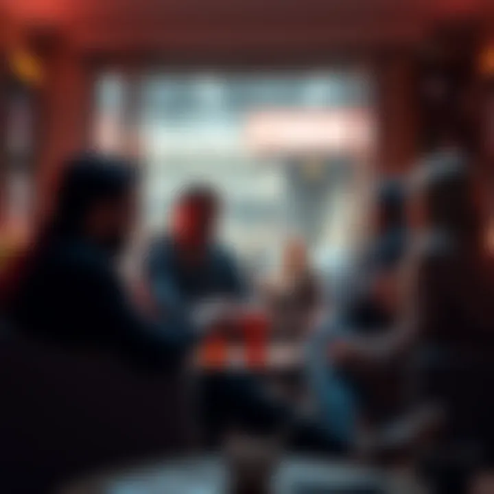 A group of experienced crypto investors discussing strategies in a cozy setting during market downturns.