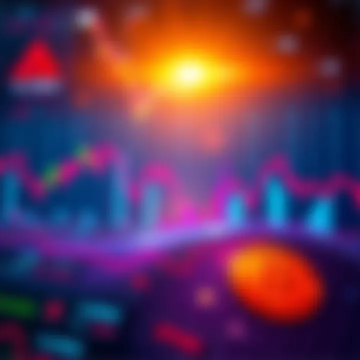 Crypto Market Decline A visual representation of a downward trend in cryptocurrency charts with a low Mempool activity symbol.