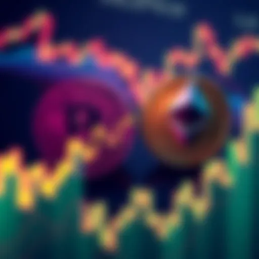 Bitcoin and Ethereum logos with upward trending graphs, symbolizing a potential bull market in cryptocurrency.