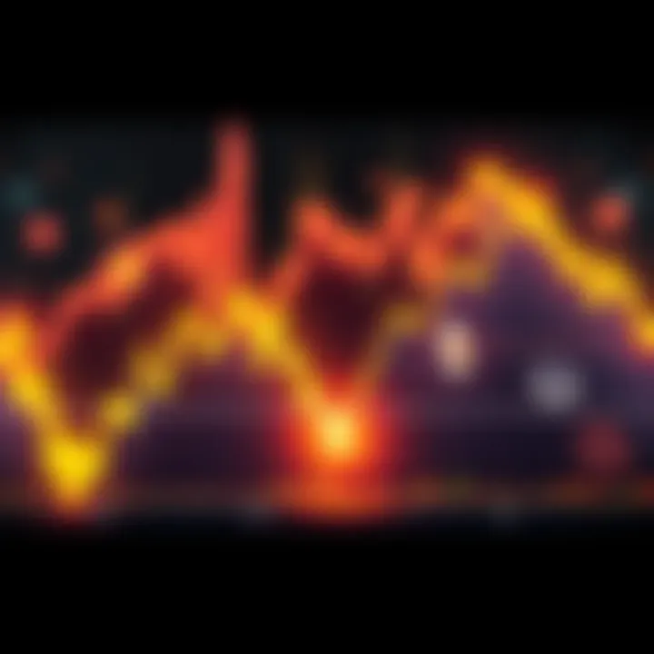 A chart showing a rising trend in cryptocurrency values with symbols for Ethereum, Cardano, and SUI highlighted on the graph.