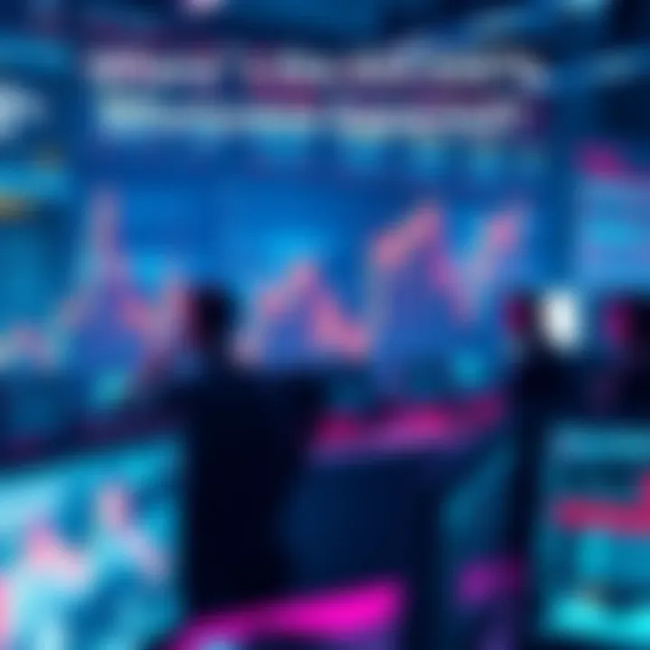 A graph showing stagnant cryptocurrency prices with traders looking concerned at their screens.