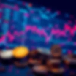 A visual representation of fluctuating cryptocurrency charts and digital coins, highlighting shifts in market trends.