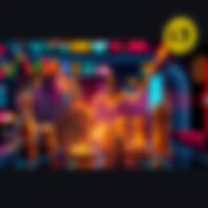 Crypto Market Trends A visual representation of rising and falling cryptocurrency prices with cultural icons in the background.