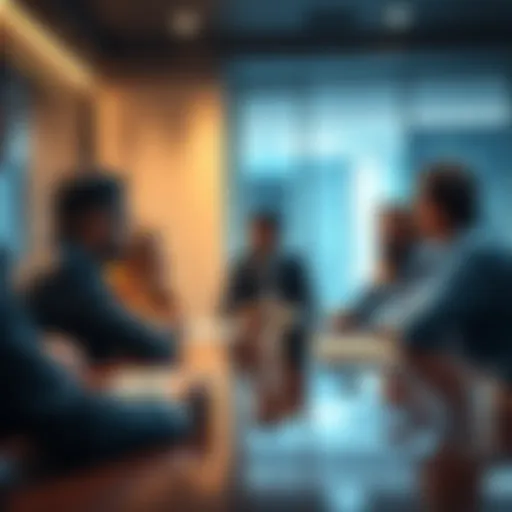 Leaders discussing cryptocurrency opportunities in a conference room