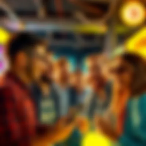 People sharing positive moments in crypto, smiling and enjoying seamless transactions