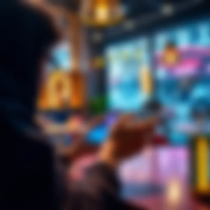 A person making a payment with cryptocurrency on their smartphone at a cafe
