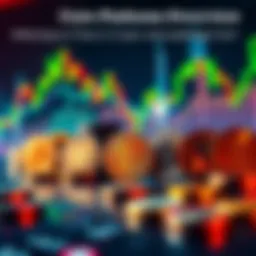 Crypto Platforms Overview A graphic showing various reliable crypto platforms with a focus on stability over the years, featuring coins and charts in the background.