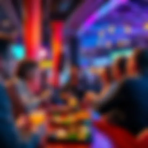 People networking and discussing crypto tax policy during a happy hour at Bitcoin 2026 in Las Vegas, with drinks and appetizers on the table.