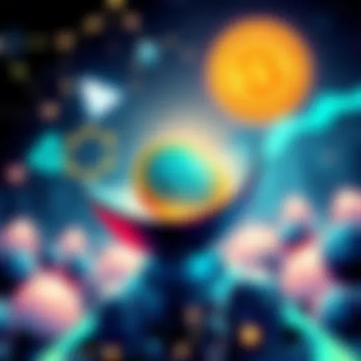 An illustration showing the balance between cryptocurrency and regulations with symbols of decentralization and compliance, representing a shift in the tech landscape.