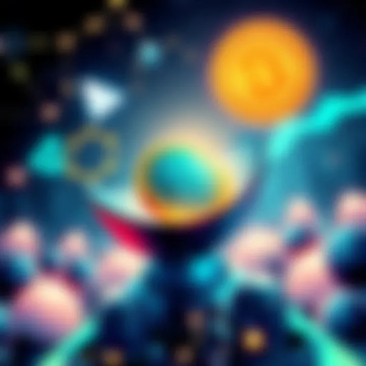 An illustration showing the balance between cryptocurrency and regulations with symbols of decentralization and compliance, representing a shift in the tech landscape.