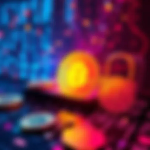 A digital representation of quantum computers impacting cryptocurrency security, with symbols of crypto coins and a quantum matrix overlay.