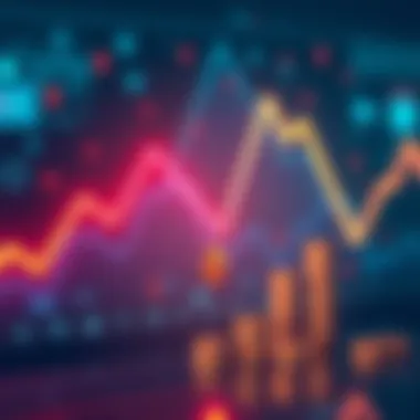 Crypto market sentiment drop A visual representation of falling cryptocurrency values with a downward trend line and digital currency symbols.