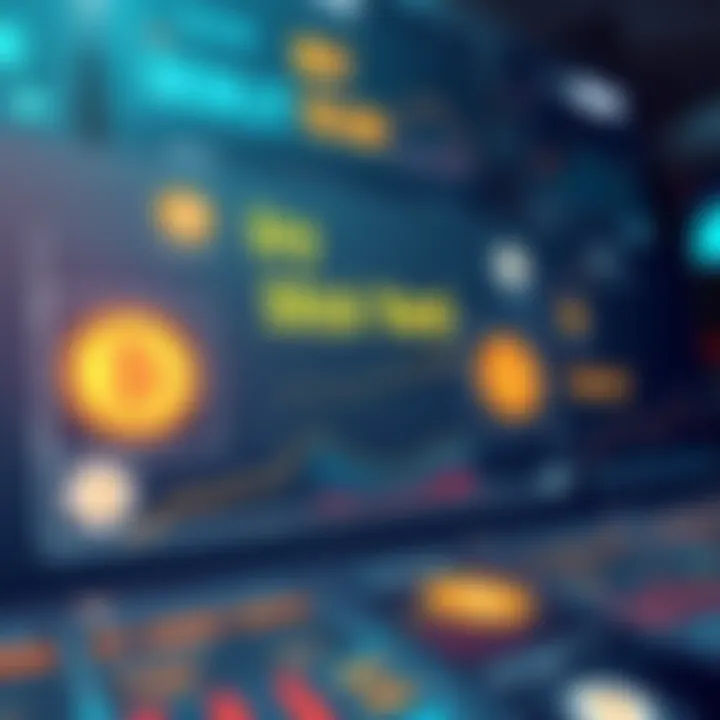 A graphic showing various cryptocurrency exchange options with symbols and charts, highlighting their competitive rates and features.