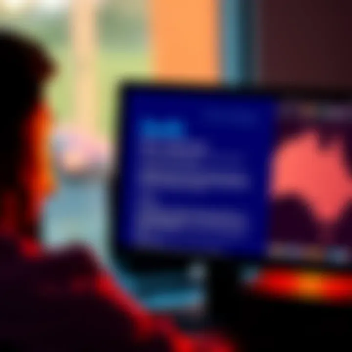 Individual staring at a computer screen with an email about crypto taxes from the ATO, showing concern and confusion.