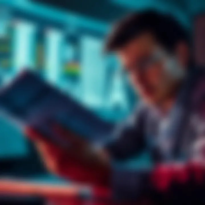 Individual looking stressed while reviewing cryptocurrency transactions and tax documents