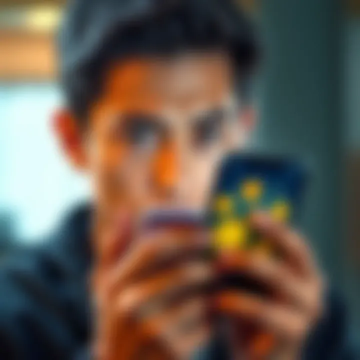 A young man looking concerned while holding a smartphone with cryptocurrency symbols on the screen, representing the $40 million theft incident.