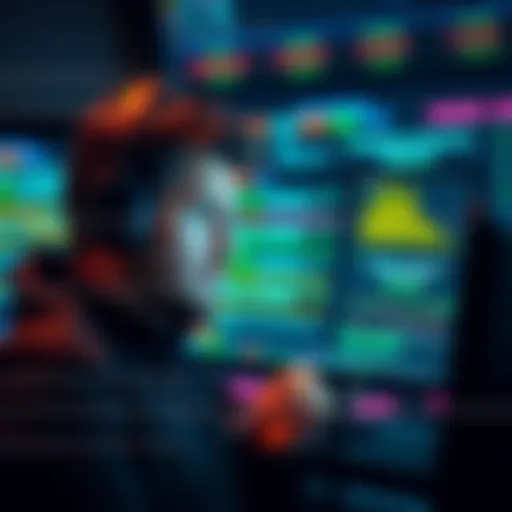 A graphic showing a frustrated trader looking at a screen with error messages related to trading bots on cryptocurrency platforms.
