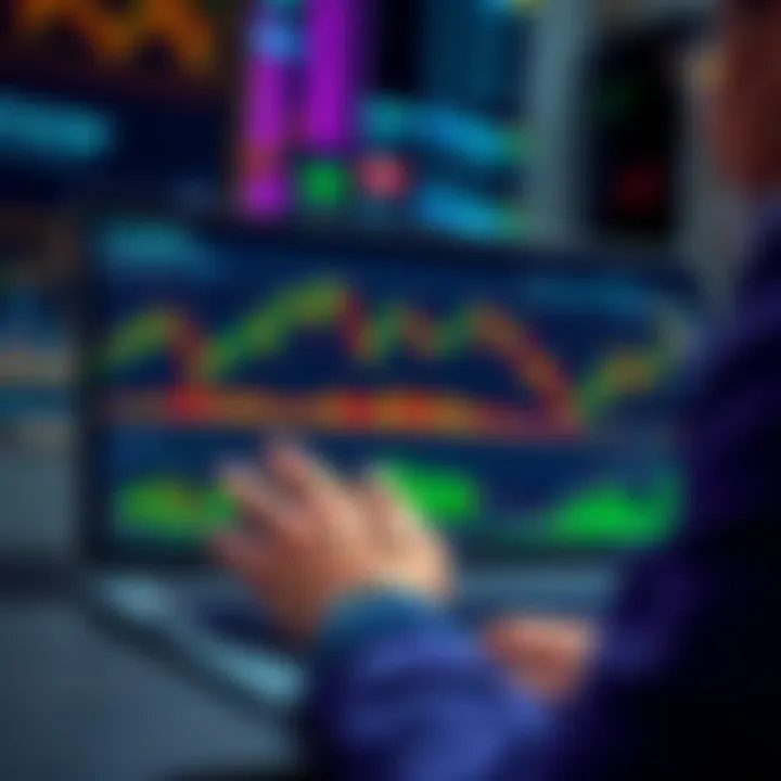 A person reviewing cryptocurrency charts and data on a laptop, focusing on strategies for trading.