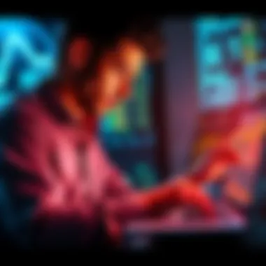 A person analyzing profitability data on a laptop about crypto validator nodes.