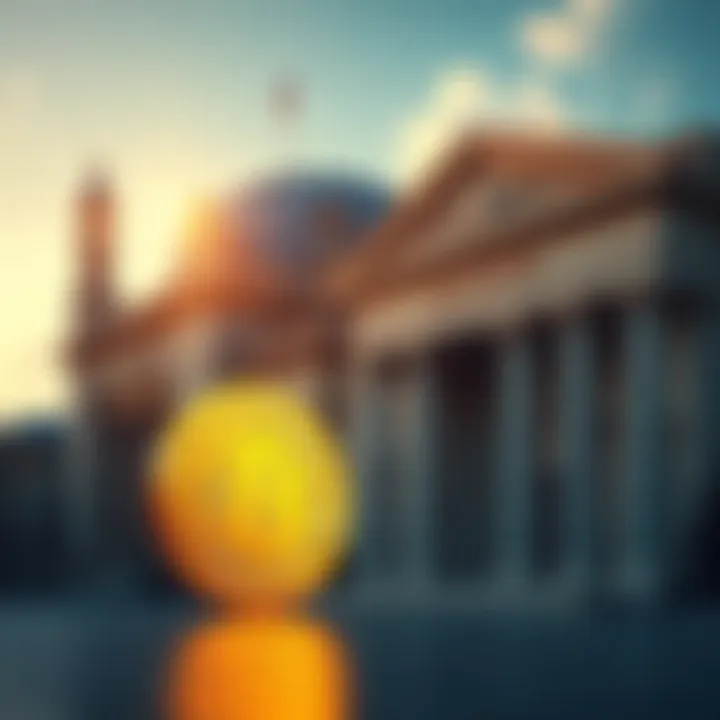 Cryptocurrency and Banks A graphic showing a digital currency symbol next to a traditional bank building, illustrating the contrast between crypto and banking systems during geopolitical tensions.