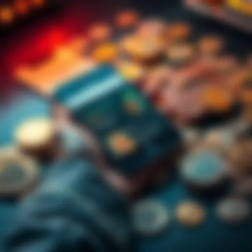 A person holding a smartphone displaying a cryptocurrency wallet app, surrounded by physical coins representing various cryptocurrencies, symbolizing the shift in understanding money.