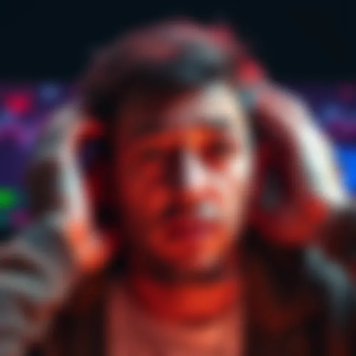Crypto Wallet Compromise User shocked and saddened after crypto wallet theft, showing a screen with drained funds and a worried expression.