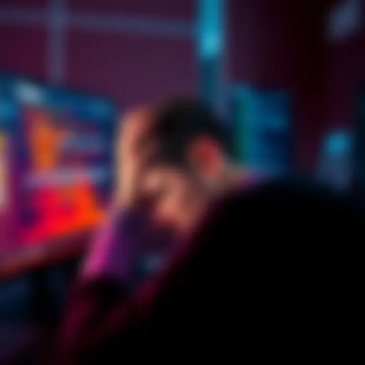 A frustrated person looking at a computer screen with a cryptocurrency wallet error message, displaying confusion and concern about digital payments.