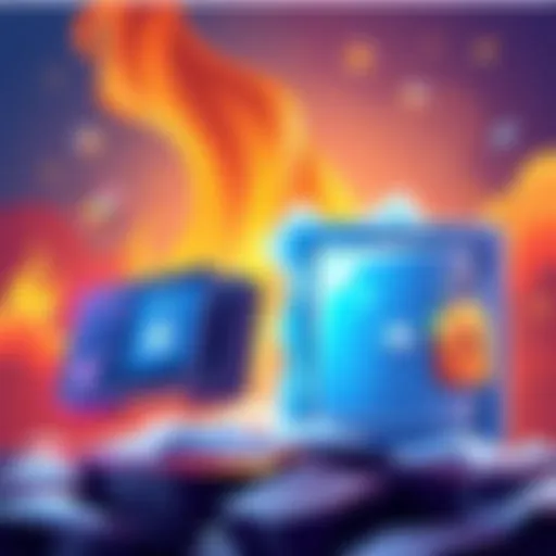 Illustration showing hot and cold crypto wallets with a digital wallet and a locked safe, representing security for digital assets.