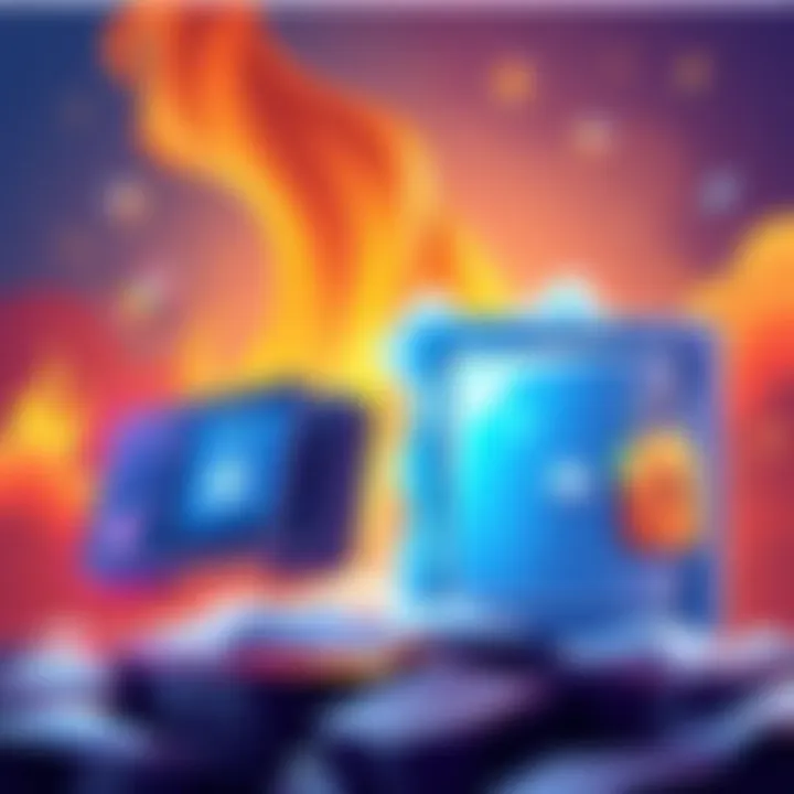 Hot and Cold Crypto Wallets Illustration showing hot and cold crypto wallets with a digital wallet and a locked safe, representing security for digital assets.