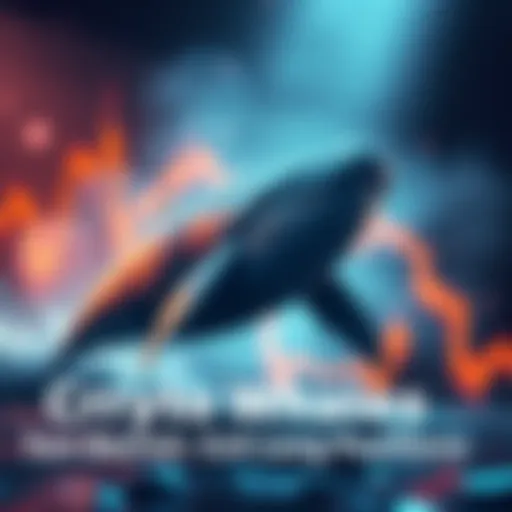 Large crypto investors pulling out from long positions, indicating bearish market sentiment with a downward trend graph in background.