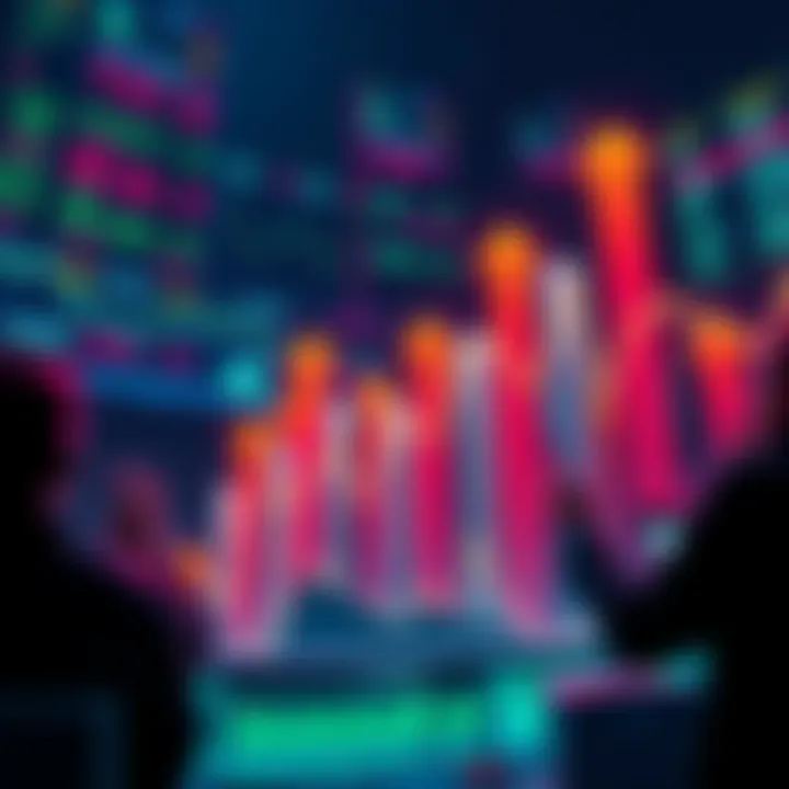 Cryptocurrency market surge A visual representation of the cryptocurrency market showing rising altcoin prices with upward arrows and excited investors watching the growth, indicating the start of altseason.