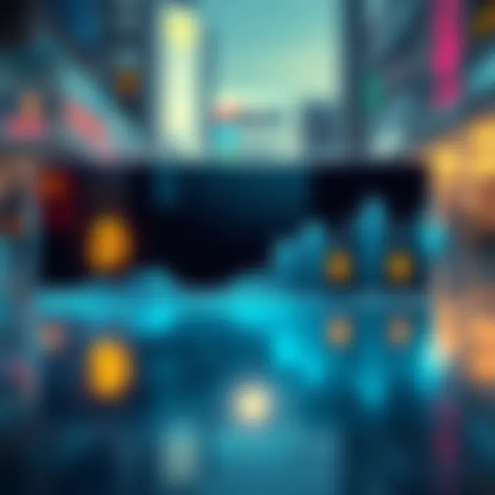 A graph showing the rise and fall of cryptocurrency values, with symbols of Bitcoin and dollar signs, illustrating the shift from empowerment to speculation.