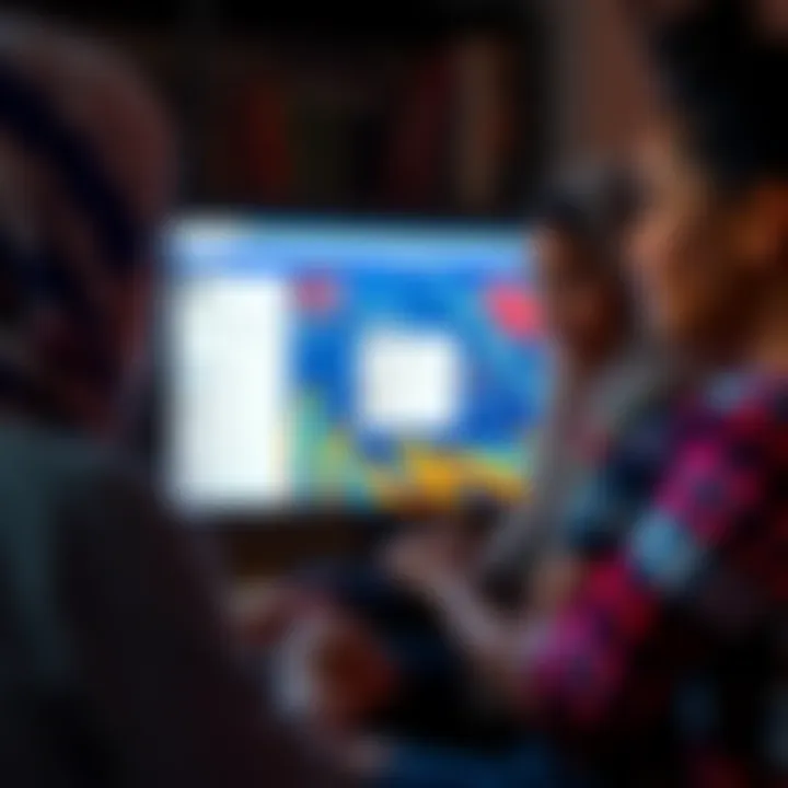 Cuban Buy & Sell Group Activity Women participating in a Facebook Buy & Sell group in Cuba, with visible posts on the screen and gender representation in sales.