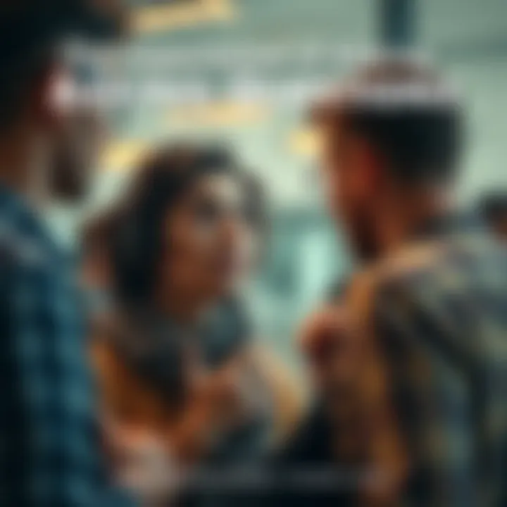 A person engaged in conversation, asking questions with a thoughtful expression, promoting connection and understanding.