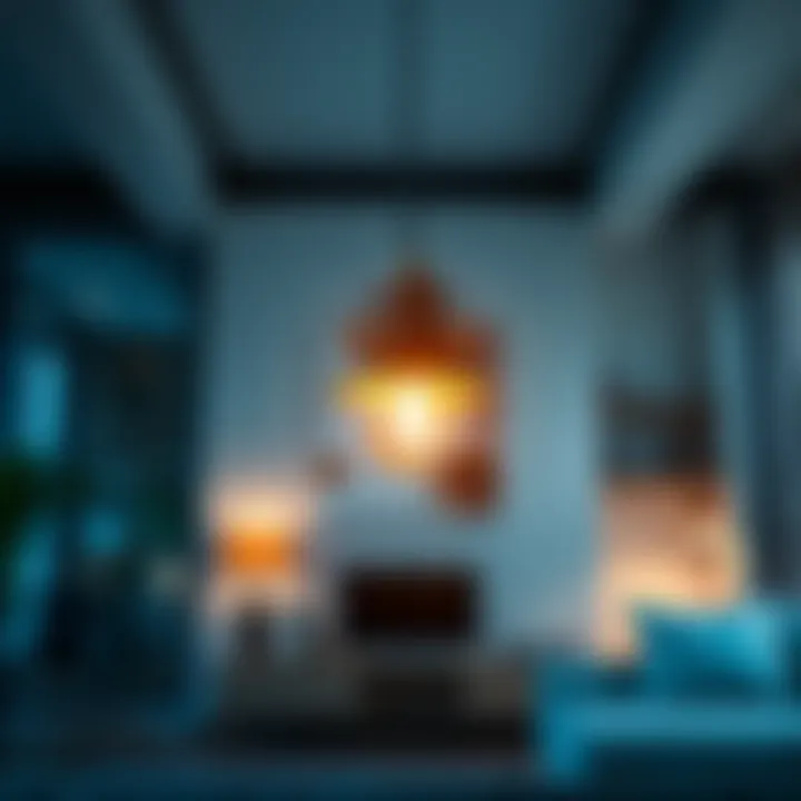 Stylish custom light fixture illuminating a contemporary room