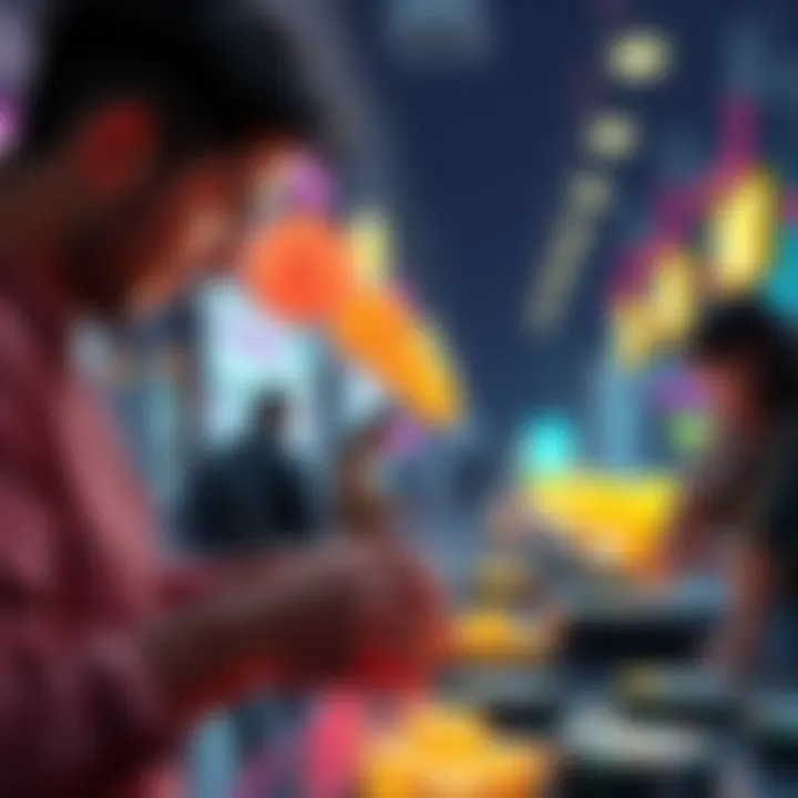 People interacting with custom SPL tokens on Solana, showcasing applications like loyalty rewards and game items.